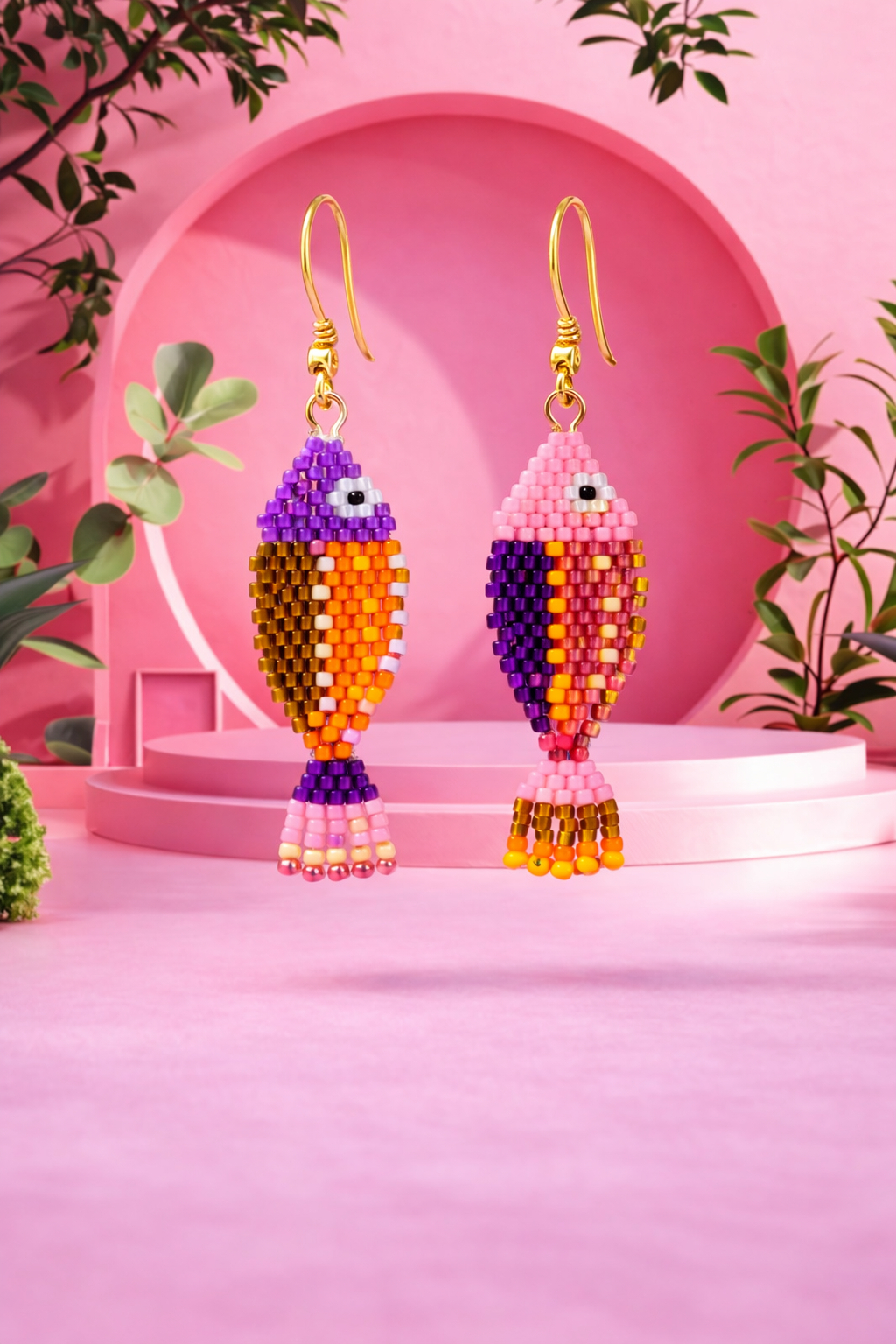 Bubblegum Reef Fish Earrings